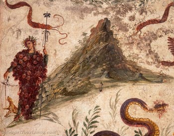 Fresko Bacchus und der Vesuv, Pompeji, Casa del Centenario, Archäologisches Museum Neapel