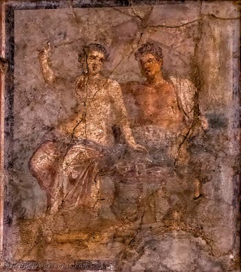 Fresque Les Amants Ares und Aphrodite, Pompeji, Casa di Meleagro, Musée Archéologique de Naples