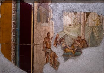 Wandgemälde Der Tod der Sophonisbe, Pompeji, Casa di Giuseppe II, Archäologisches Museum von Neapel