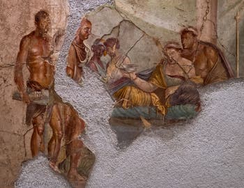 Wandgemälde Der Tod der Sophonisbe, Pompeji, Casa di Giuseppe II, Archäologisches Museum von Neapel