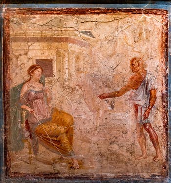 Fresko Daidalos und Pasiphaë, Pompeji, Archäologisches Museum Neapel