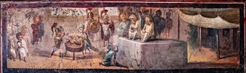 Fresko Das Urteil Salomos, Pompeji, Casa del Medico, Archäologisches Museum von Neapel