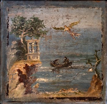 Fresko Der Sturz des Ikarus, Pompeji, Archäologisches Museum Neapel