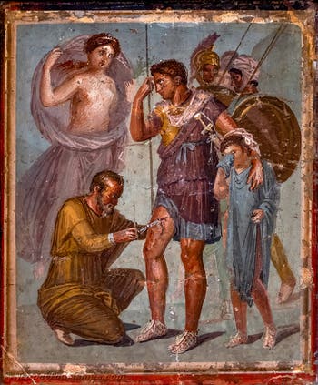Fresko Der verwundete Aeneas, Pompeji, Casa di Sirico, Archäologisches Museum Neapel