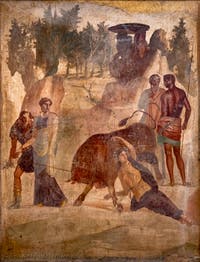 Fresko Die Bestrafung der Dirke, Pompeji, Casa Granduca di Toscana, Archäologisches Museum Neapel