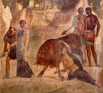 Fresko Die Bestrafung der Dirke, Pompeji, Casa Granduca di Toscana, Archäologisches Museum Neapel