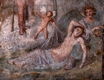 Fresko Erleuchtung von Dionysos mit Ariadne, Pompeji, Casa Capitelli Colorati, Archäologisches Museum Neapel