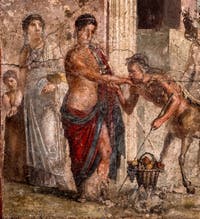 Wandgemälde Eurytions Hommage an Peirithoos, Pompeji, Casa di Gavius Rufus, Archäologisches Museum von Neapel