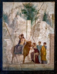 Fresko Europa auf dem Stier, Pompeji, Casa di Giasone, Archäologisches Museum von Neapel