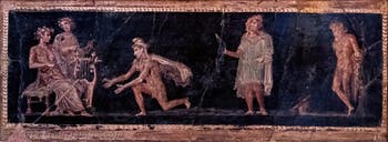 Fresko Die Bestrafung des Marsyas, Herculaneum, Archäologisches Museum Neapel