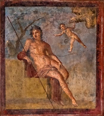 Fresko Ganymed, Pompeji, Casa di Meleagro, Archäologisches Museum Neapel