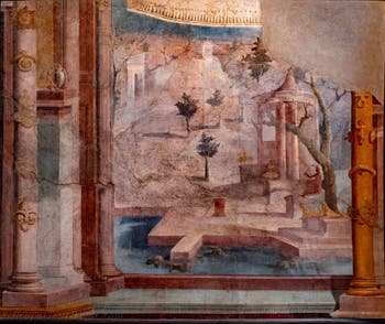 Wandgemälde im Isis-Tempel, Pompeji, Isis-Tempel, Ekklesiasterion, Archäologisches Museum von Neapel