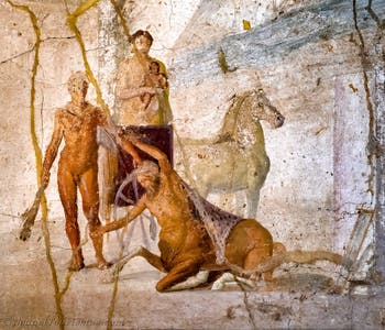 Fresko Herkules und Nessos, Pompeji, Casa di Giasone, Archäologisches Museum Neapel