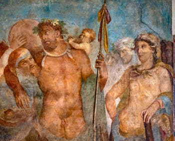 Fresko Herkules und Omphale, Pompeji, Casa Marcus Lucretius, Archäologisches Museum Neapel