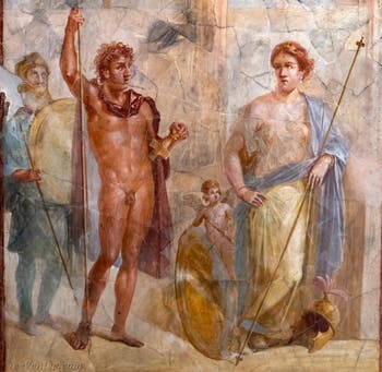 Fresko Die Hochzeit von Alexander und Roxane, Pompeji, Casa del Bracciale d'Oro, Archäologisches Museum Neapel