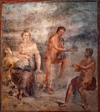 Fresque Io, Hermès et Argos, Pompéi, Tempio di Iside, Musée Archéologique de Naples