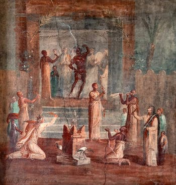 Wandgemälde Das Geheimnis des heiligen Tanzes, Herculaneum, Archäologisches Museum von Neapel