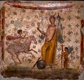 Fresko Isis Fortuna mit Flügeln, Pompeji, Archäologisches Museum Neapel