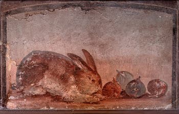 Fresko „Kaninchen und Feigen“, Pompeji, Archäologisches Museum Neapel