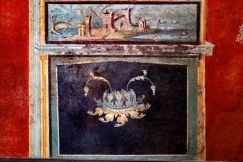 Wandgemälde Ägyptische Landschaft, Pompeji, Isis-Tempel, Portikus, Archäologisches Museum von Neapel