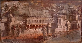 Wandgemälde, Fischer an einem Fluss, Herculaneum, Archäologisches Museum von Neapel