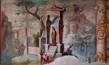 Wandgemälde Zeremonie zu Ehren von Osiris, Pompeji, Isis-Tempel, Archäologisches Museum von Neapel
