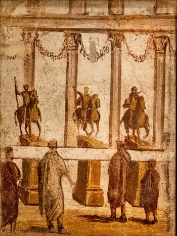 Fresko Lesung eines Edikts, Pompeji, Praedia di Giulia Felice, Archäologisches Museum Neapel