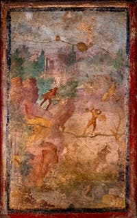 Fresko Der Mythos von Marsyas, Pompeji, Casa della Regina Margherita, Archäologisches Museum Neapel