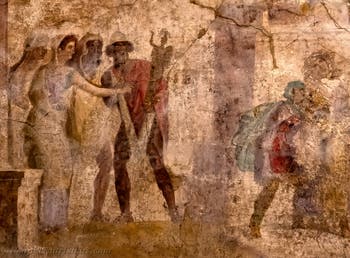 Wandgemälde Odysseus stiehlt das Palladium, Pompeji, II 6, Triclino, Archäologisches Museum von Neapel