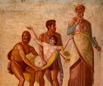 Fresko Das Opfer der Iphigenie, Pompeji, Casa del Poeta Tragico, Archäologisches Museum Neapel