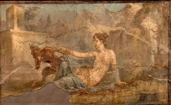 Pan und Hermaphroditos, Pompeji, Casa dei Dioscuri, Erotisches Kabinett, Archäologisches Museum Neapel