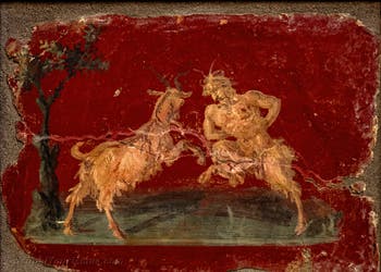 Der Gott Pan und eine Ziege, Erotisches Kabinett, Archäologisches Museum Neapel