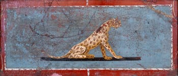 Fresko Panther, Pompeji, Grab des Mamia, Archäologisches Museum Neapel