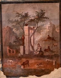 Fresko Paris auf dem Psiloritis, Area Pompeiana, Archäologisches Museum Neapel