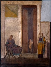 Fresko Paris und Helena, Pompeji, Casa di Giasone, Archäologisches Museum Neapel