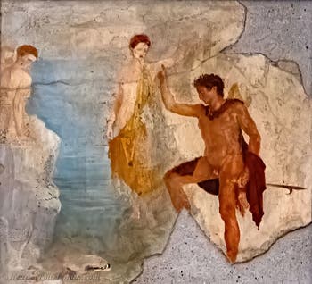 Fresko Perseus befreit Andromeda, Herculaneum, Palestra, Archäologisches Museum Neapel