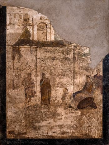 Fresko Achilleus und Penthesilea, Pompeji, Casa di Giasone, Archäologisches Museum Neapel