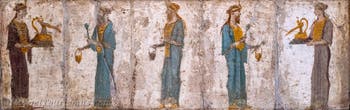Wandgemälde der isischen Priester und Priesterinnen, Stabiae, Villa di Ariadne, Archäologisches Museum von Neapel