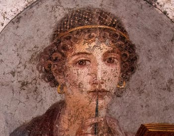 Fresko Die Dichterin Sappho, Pompeji, Insula Occidentalis, Archäologisches Museum Neapel