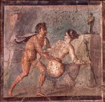Satyr, der ein junges Mädchen überrascht, Erotisches Kabinett, Archäologisches Museum von Neapel