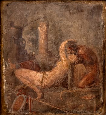 Satyr und Bacchantin, Herculaneum, Erotikkabinett, Archäologisches Museum von Neapel