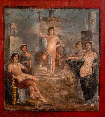 Fresko Stibadium Dyonysisch, Pompeji, Casa Gavius Rufus, Archäologisches Museum Neapel