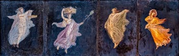 Fresko Tänzerinnen, Pompeji, Villa di Cicerone, Archäologisches Museum Neapel
