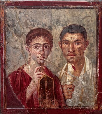 Fresko Terentius Neo und seine Frau, Pompeji, Casa di Terentius Neo, Archäologisches Museum von Neapel
