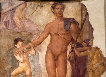 Wandgemälde Theseus, der Befreier der Athener, Herculaneum, Augusteum, Archäologisches Museum von Neapel