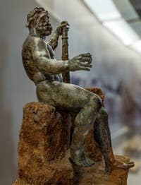 Herkules Epitrapezios beim Bankett, Pompeji, Archäologisches Museum von Neapel in Italien