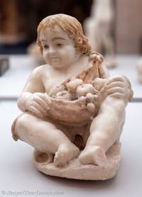 Kind mit Früchten, Casa del Camillo, Pompeji, Archäologisches Museum von Neapel in Italien