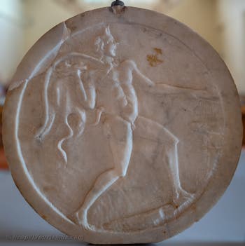 Oscillum mit einem Satyr, Garten des Hauses IX 1,7, Pompeji, Archäologisches Museum von Neapel in Italien