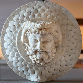 Oscillum mit Zeus-Ammon, Garten des Hauses IX 1,7, Pompeji, Archäologisches Museum von Neapel in Italien