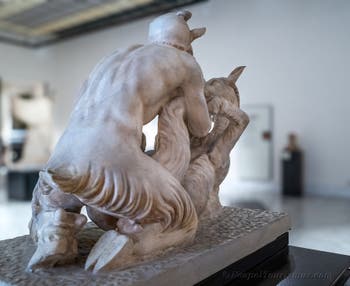 Der Gott Pan mit einer Ziege, Herculaneum, Villa dei Papiri, Erotikkabinett, Archäologisches Museum Neapel